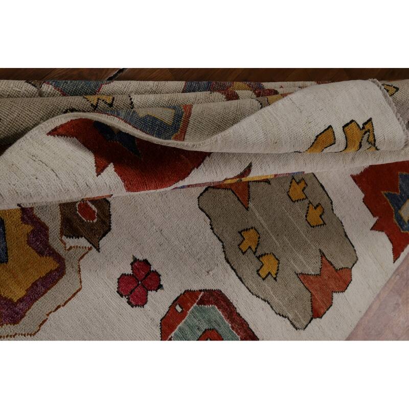 Vegetable Dye Gabbeh Oriental Area Rug Hand-Knotted Wool Carpet - 5'1" x 8'3"
