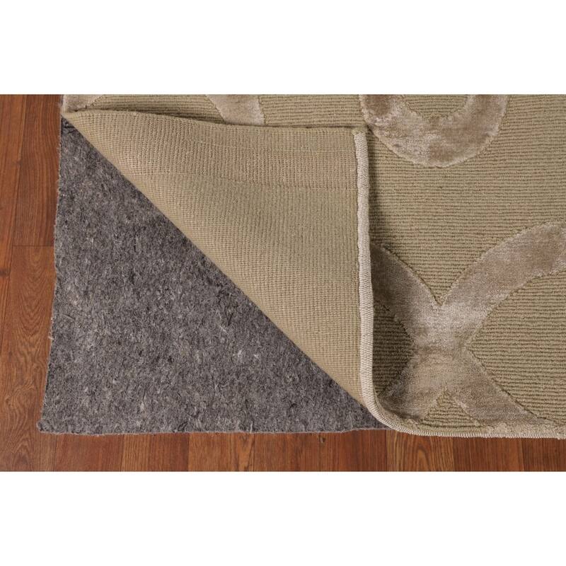 Geometric Modern Area Rug Handmade Oriental Wool Carpet - 9'0" x 11'9"