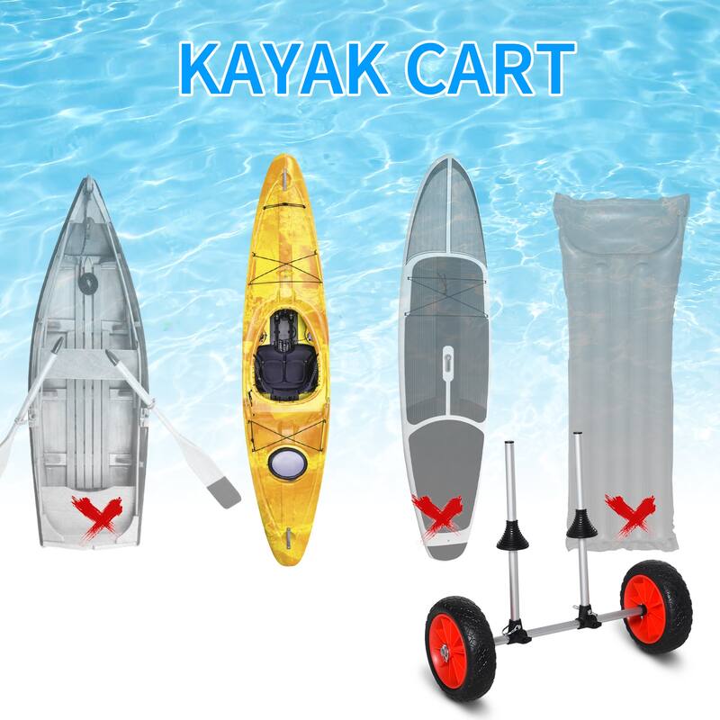 Adjustable Universal Paddle Boat Cart, Trolley Trailer Kayak Wheels