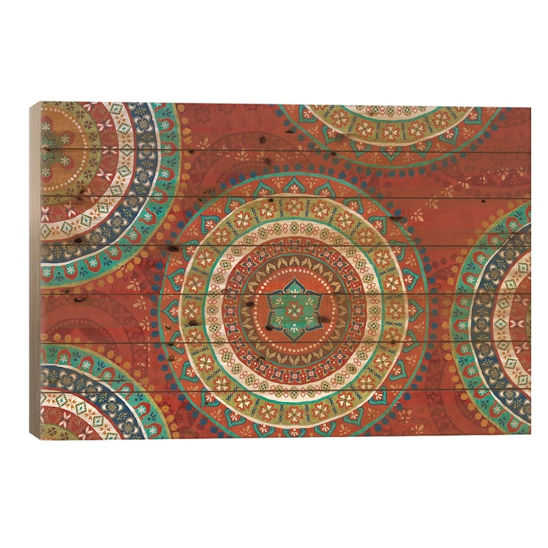 Mexican Fiesta VII Print On Wood by Veronique Charron - Multi-Color - 26x40x1.5