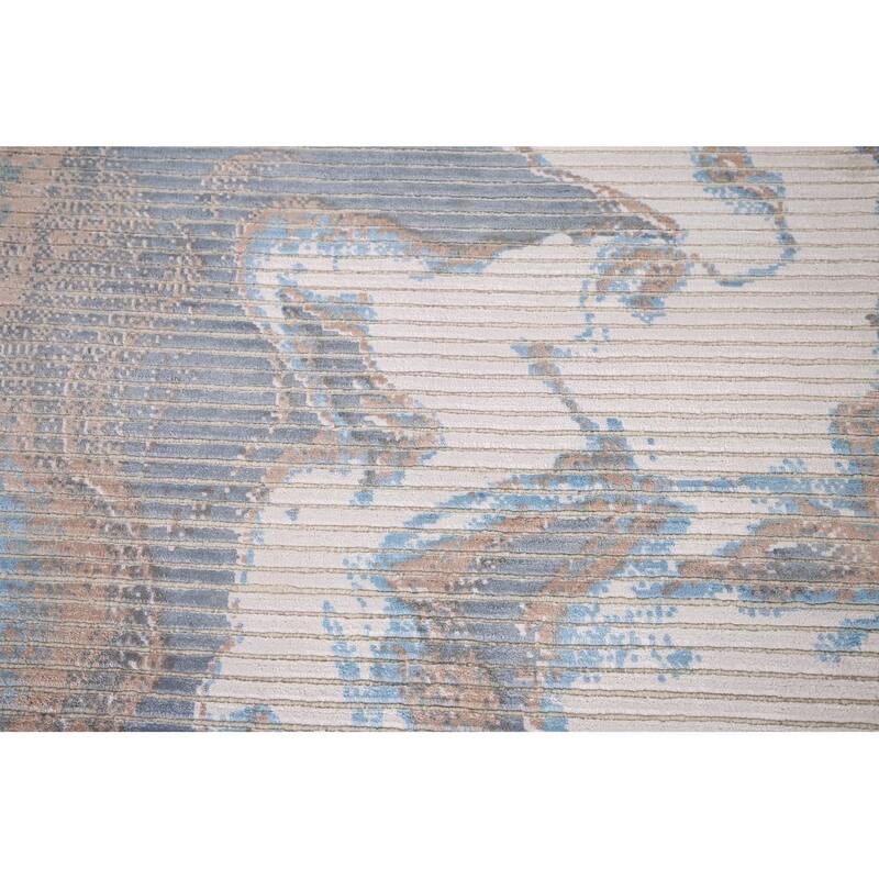 Abstract Oriental Accent Rug Handmade Wool Carpet - 3'0" x 5'1"