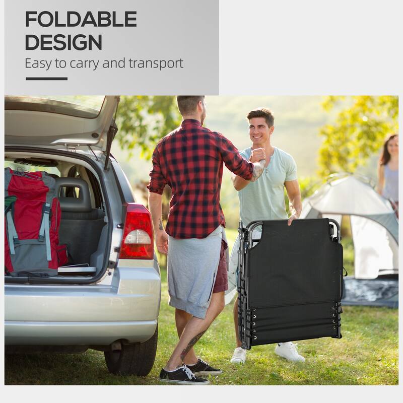 Outsunny Folding Chaise Lounge With 5-Level Reclining Back, Outdoor Tanning Chair With Reading Face Hole