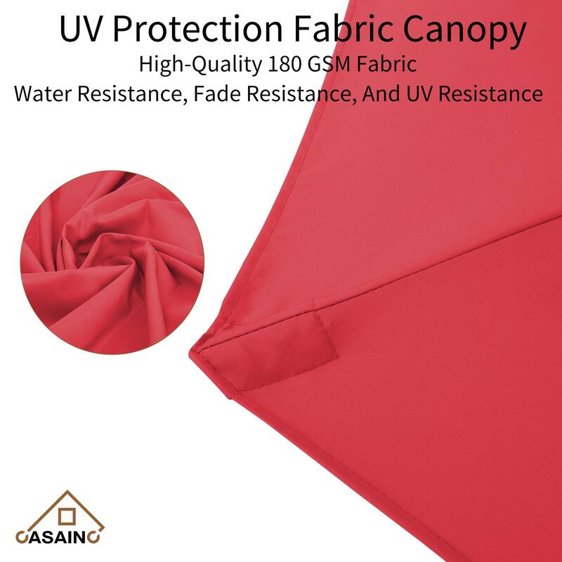 15 ft. Crank Double-sided Solar LED Ultra Lighted Outdoor Market Umbrella with Base Included