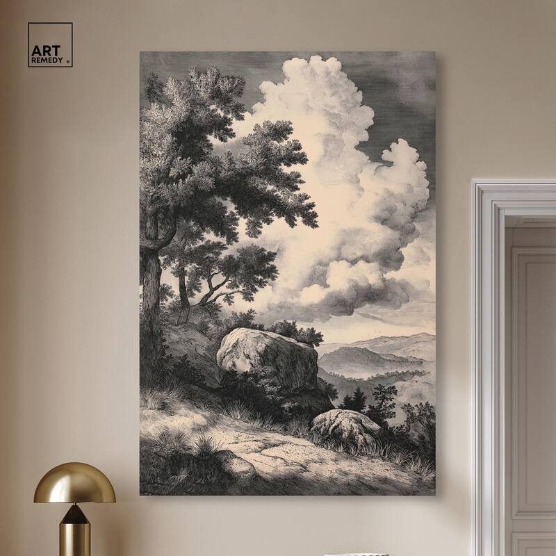 Chiaroscuro Cliffs Canvas by Art Remedy, Gallery Wrapped