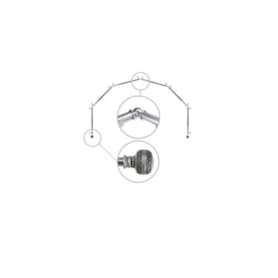 Victorian Bay Window Curtain Rod - 6-Sided Corner Rod, Satin Nickel Finish - Elegant Drapery Hardware - M