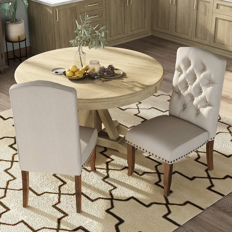 Cordova Farmhouse Tufted Fabric Dining Chairs (Set of 2) by Furniture of America