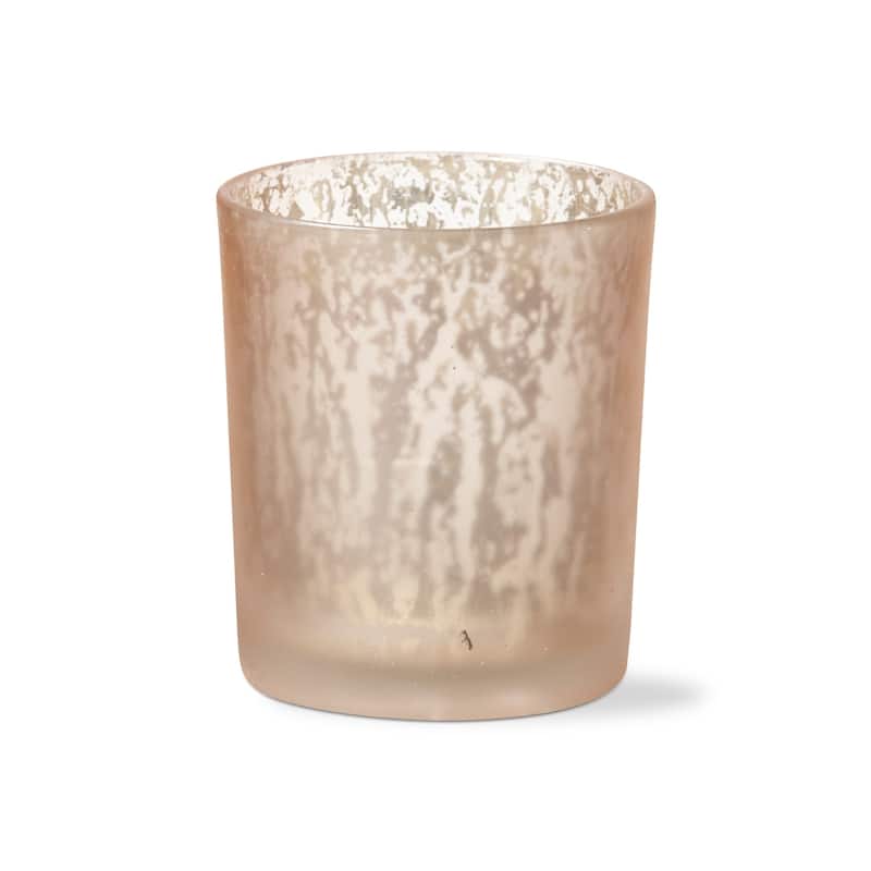 Illuminate Mercury Glass Tealight Votive Candle Holder Blush Tabletop Mantel Wedding Decorations, 4.0 inch