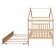 preview thumbnail 9 of 10, Whimsical Twin House Bed with Trundle - Safe Pine Frame