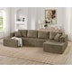 preview thumbnail 1 of 45, U shape Modular Sectional Sofa, Compressed Sectional Sofa Modern Minimalist Style Corduroy Couch Brown