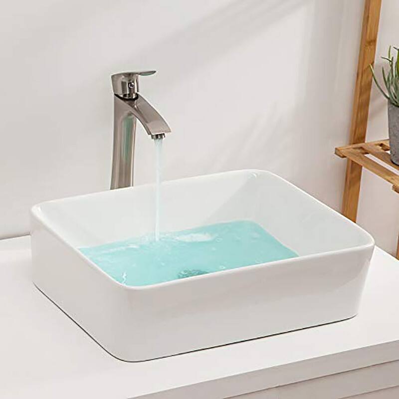 Rectangle Above Counter Porcelain Ceramic Bathroom Vessel Vanity Sink