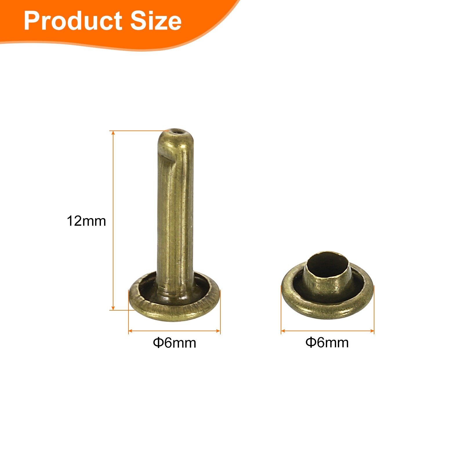 Double Cap Rivets Carbon Steel Round Head Snaps Studs Fasteners Tubular Metal Studs for Leather Craft Repairs
