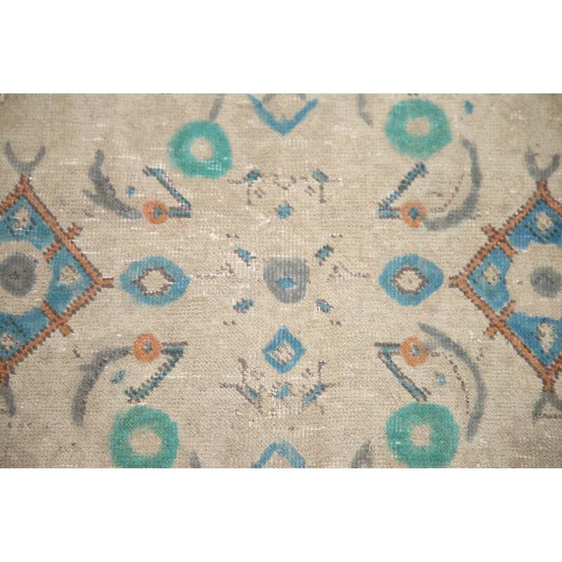 Hand Knotted Oriental 100% Wool Carpet Traditional Medallion Beige & Ivories Tabriz Area Rug - 11' 2'' X 8' 3''