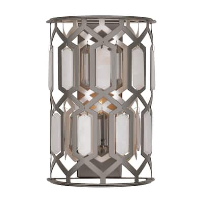 Minka Lavery 3582 Hexly 16" Tall Wall Sconce with Crystal Panel and