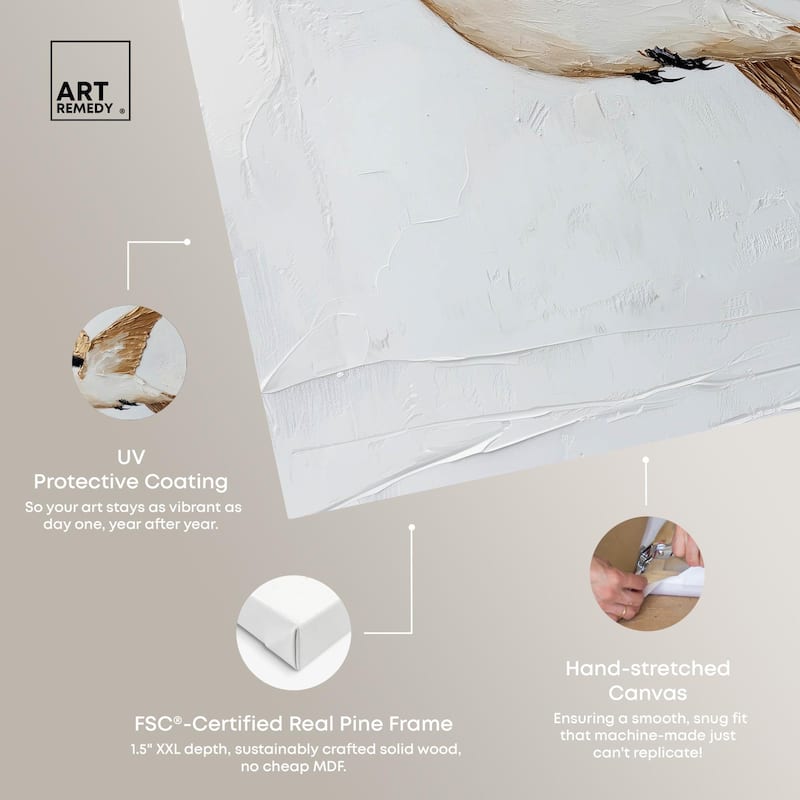 Simple Golden Swallow Canvas by Art Remedy, Gallery Wrapped