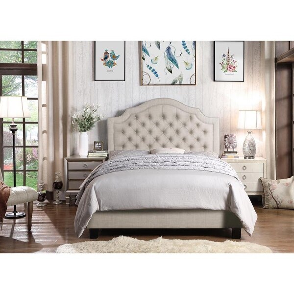Tufted upholstered on sale standard bed