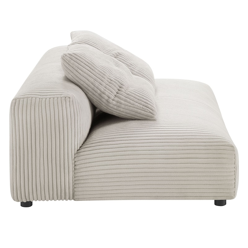 Solace 2-Piece Modular Corduroy Upholstered Sectional Sofa With Chaise
