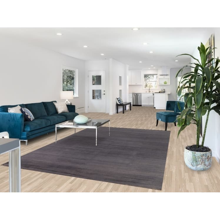 Grays & Blues Modern Gabbeh Oriental Area Rug Hand-Knotted Wool Carpet - 6'5" x 9'5"