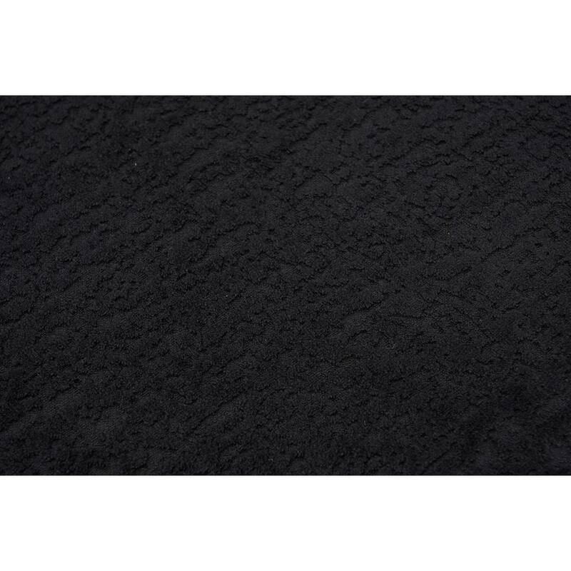 Compressed Curve Chaise Lounge, Modern Chenille Sofa Bed, No-Assembly Sofa - Black