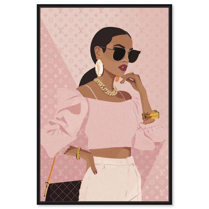 Simple Pink Look Canvas by Art Remedy - Black - 20" x 30"