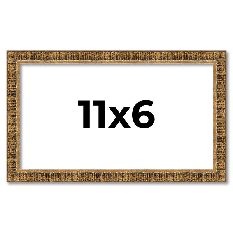 11x6 Frame Gold Solid Wood Picture Frame - Complete Modern Photo Frame