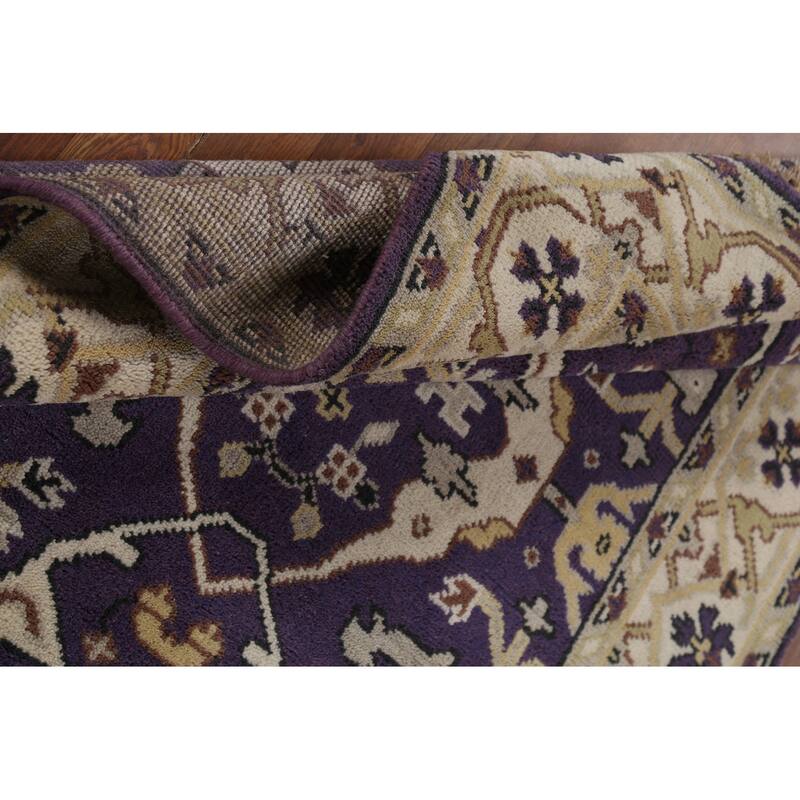 Purple Oushak Indian Rug Handmade Transitional Wool Carpet - 4'1"x 5'11"