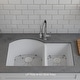 preview thumbnail 2 of 6, Lexicon 32 Inch Platinum Quartz Composite Drop-in Undermount Double Bowl Galaxy White Kitchen Sink LP-7030-W-SO