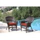 preview thumbnail 17 of 21, Espresso Wicker Chairs with Cushions (Set of 2)