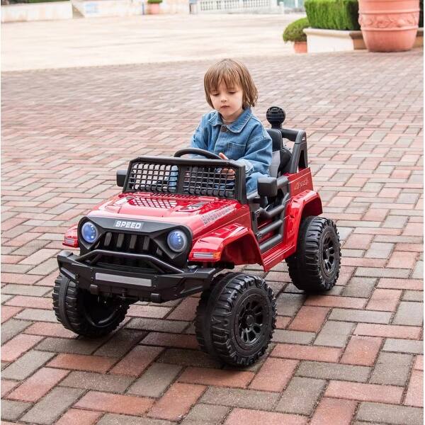 slide 2 of 36, Kids electric car, riding toys for kids with remote control/independent swing Amazing gift for 3~6 years Red Red