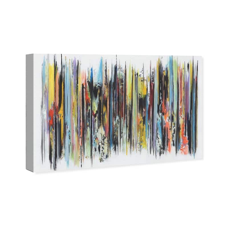 Wynwood Studio Canvas Abstract Doll Memories - Colorful Stripes Yellow and Modern & Contemporary Wall Art Canvas Print