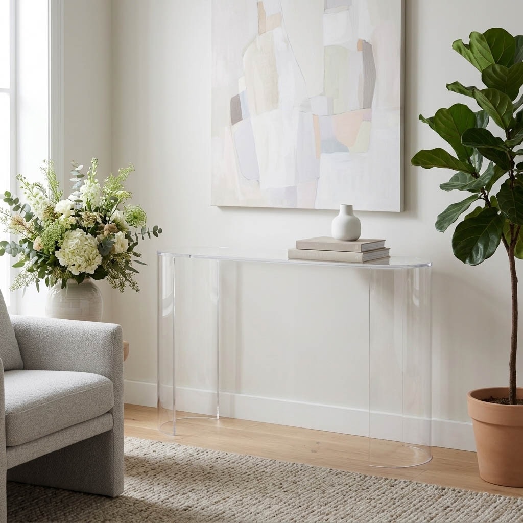 Modern Acrylic Console Table - 54", Clear - 54.0"