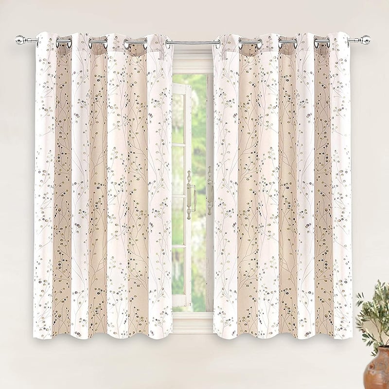 DriftAway Harper Ink Botanical Room-darkening Curtain Panel Pair