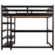 preview thumbnail 39 of 43, Multifunctional Design Wood Loft Bed with Built-in Desk and Shelfs, Space Saving, Full Size