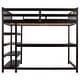 preview thumbnail 79 of 82, Space-Saving Loft Bed with Storage Shelves and Desk, Solid Wood Loft Bed Frame with Ladder and Guardrail for Kids Teens Adults