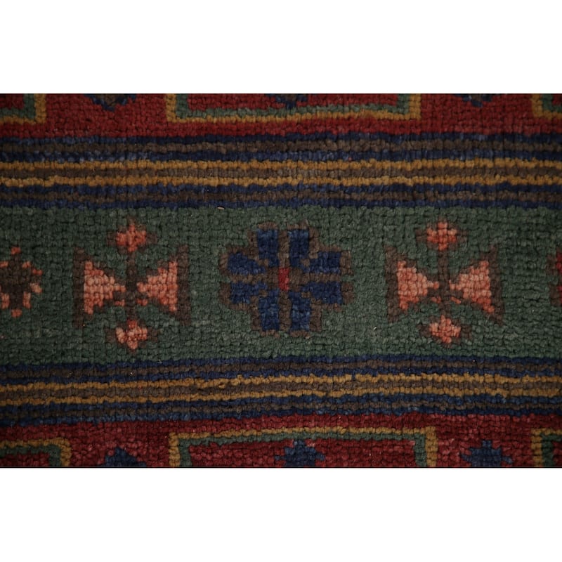 Red & Blue Sirjan Oriental Area Rug Hand-knotted Wool Carpet - 8'0"x 10'1"