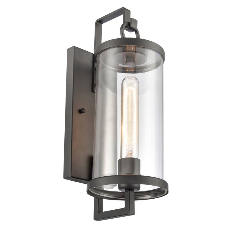 Elk Home Hopkins 15.75'' High 1-Light Outdoor Sconce - Charcoal Black