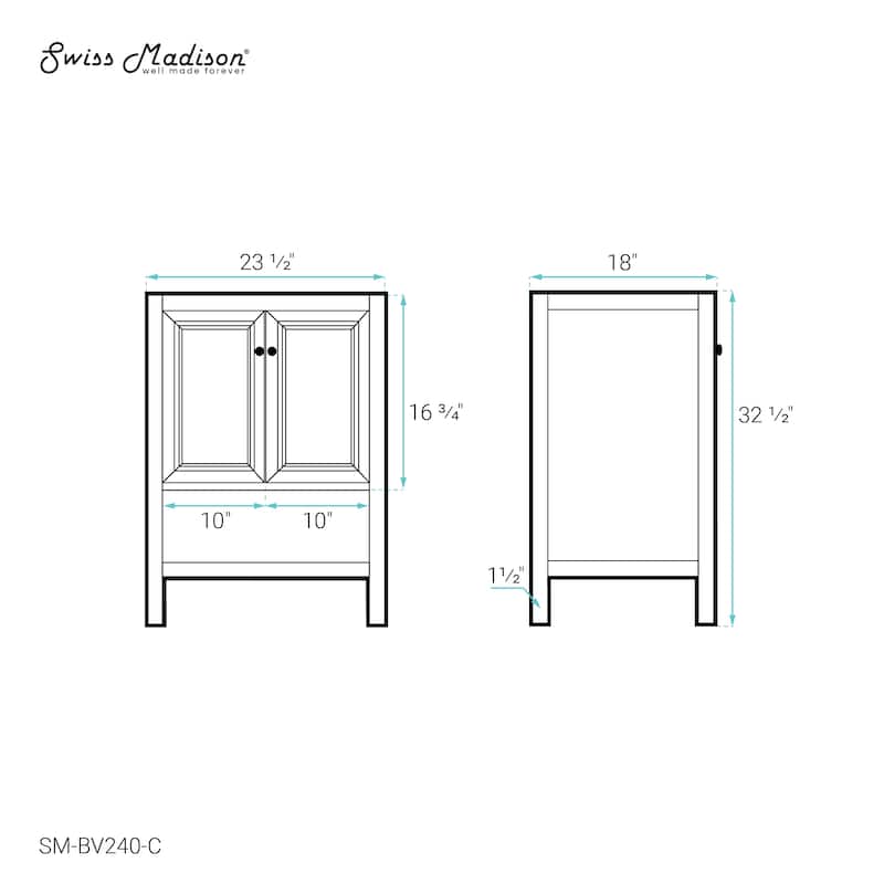 Chateau 24" Bathroom Vanity In Natural Oak - Cabinet