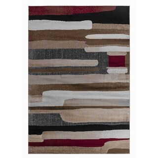 7' X 10' Brown Abstract Area Rug - 3'6