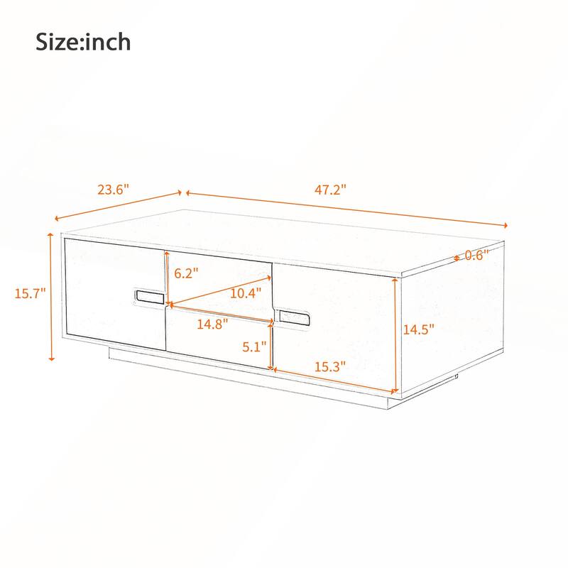 Modern High Glossy Rectangle Coffee Table