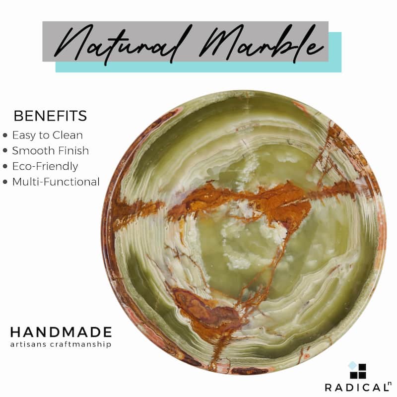 Marble Fruit Bowl 10'Handmade Fruit and Vegetable Holder - Decorative Bowl For Kitchen Counter Décor