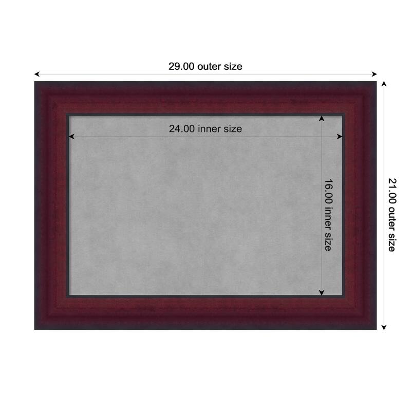 Amanti Art Canterbury Cherry Framed Magnetic Board - Board Size 24x16