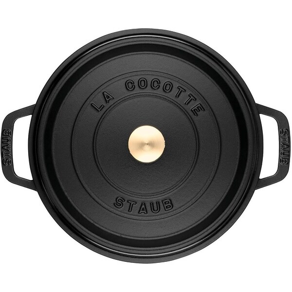 Staub 16cm / 1.25 qt Cast Iron Round Cocotte Pot, Matte Black