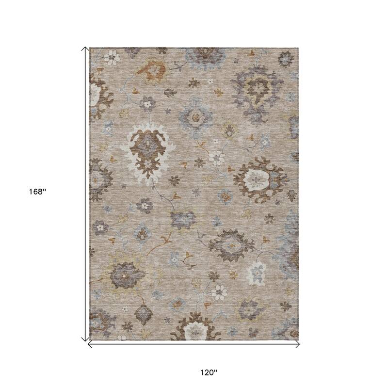 HomeRoots Floral Traditional Rectangle Outdoor Rug