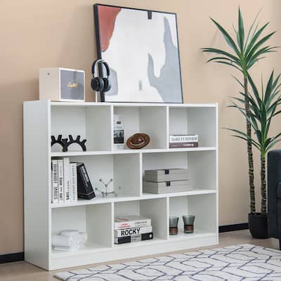 3-Tier Open Bookcase 8-Cube Bookshelf Storage Display Cabinet