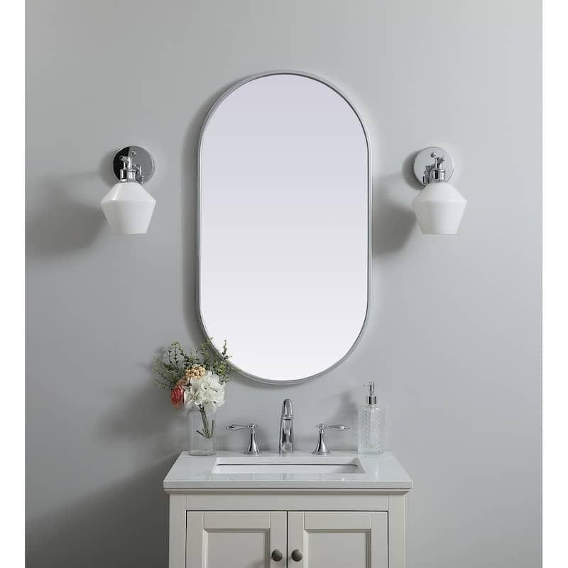 Indigo Home Metal Frame Oval Mirror 20x36 Inch