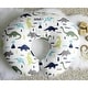 preview thumbnail 5 of 4, Sweet Jojo Designs Mod Dino Nursing Breastfeeding Pillow Cover Case (Pillow Not Included) Blue Green Grey Modern Dinosaur