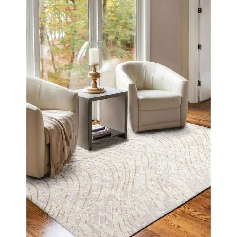 ECARPETGALLERY Machine Made Sienna Grey Area Rug