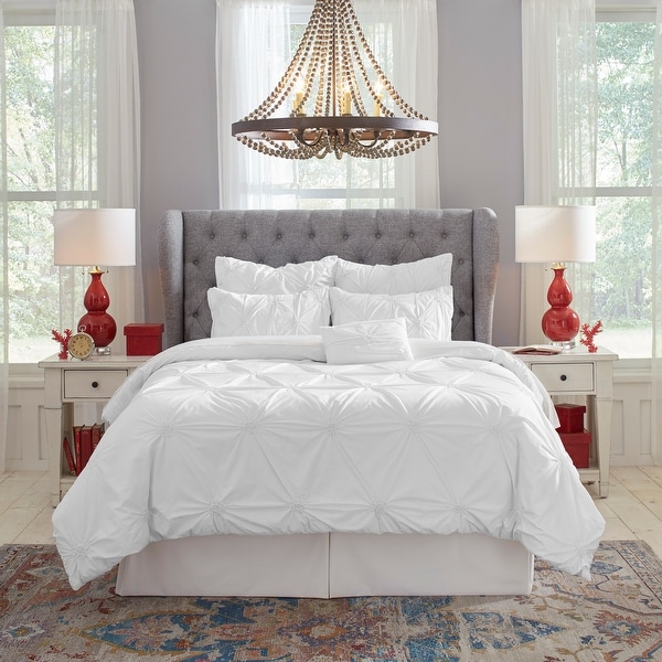 Pointehaven Knotted Pintuck Cotton Comforter Set
