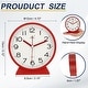 preview thumbnail 8 of 8, Analog Alarm Clock, Battery Operated Retro Small Desk Clock for Bedside Bedroom Living Room Red