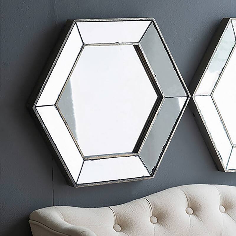 Hexagon Wall Mirror with Contemporary Glass Design
