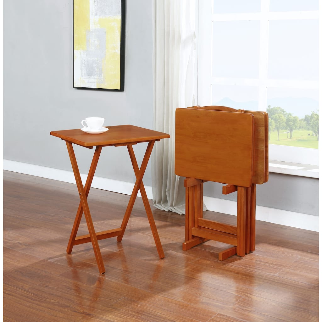 Donna 4-piece TV Tray Table Set Natural